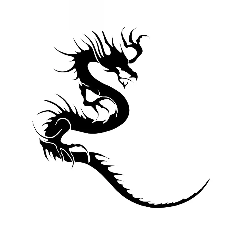 Mysterious Chinese Dragon Sticker Fashion Car Window Decoration Personality PVC Waterproof Decal Black/White, 16cm*15cm