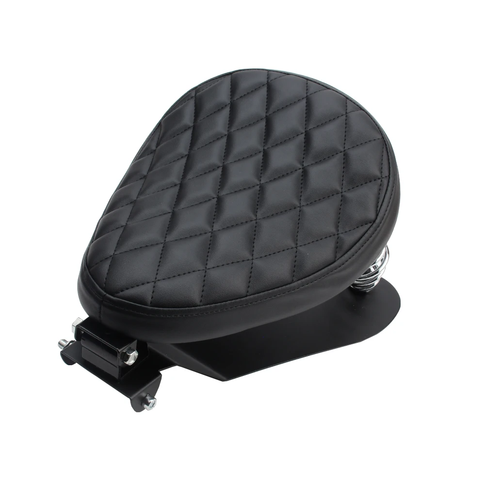 1 SET Motorcycle Retro Leather Solo Seat 3" Spring Bracket For Harley Custom Chopper Sportster Bobber Honda Yamaha Kawasaki image 5