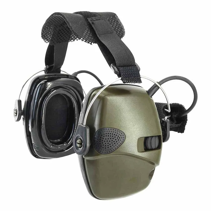 Tactical Airsoft Hunting Headphones, Active Noise Reduction Headband, Tiro Earmuffs, Impact Sport, novo, Earplug para Earbud, Leight