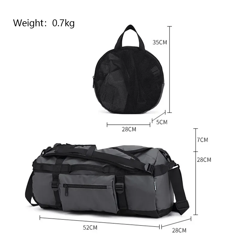 High quality large capacity men's leisure sports backpack designer fitness weekend overnight waterproof duffel bag travel bag