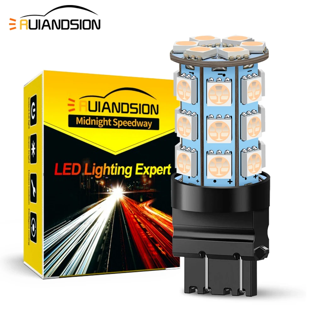 

2 шт. светодиодные сигнальные лампы 7443 3157 T20 T25 Canbus без ошибок, 12В, сверхъяркие, для задних фонарей, габаритных огней и подсветки номерного знака