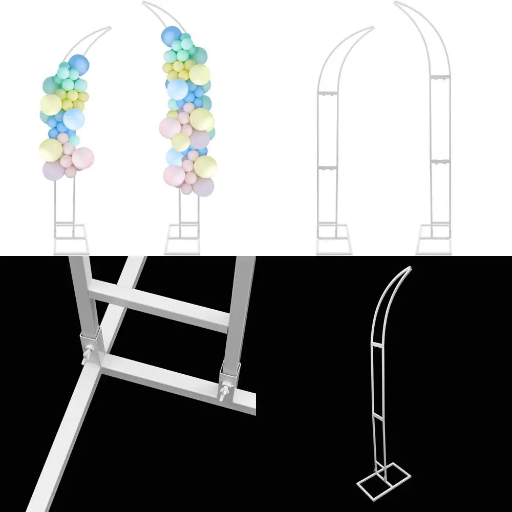 

Double Wedding Arch Stands, 6.89ft and 6.23ft Tall, Metal Flower Arch for Wedding Ceremonies