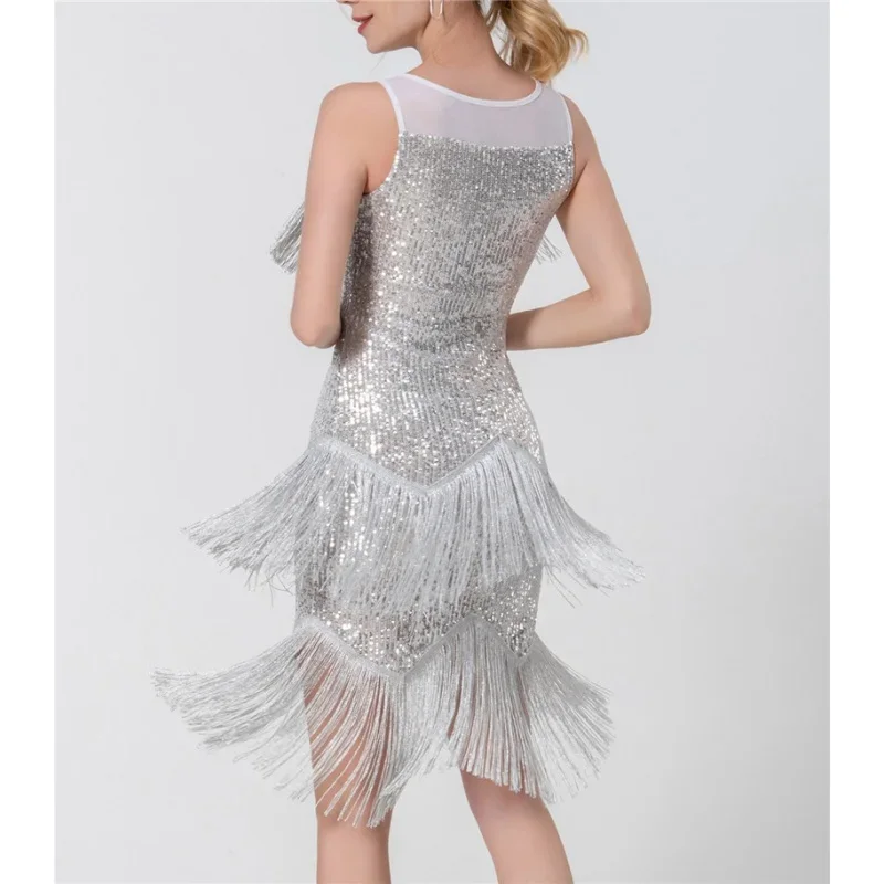 전문 스팽글 반짝이 울부 짖는 술 라틴 댄스 복장 여성 댄스 복장 룸바 차 탱고 삼바 무대 댄스웨어