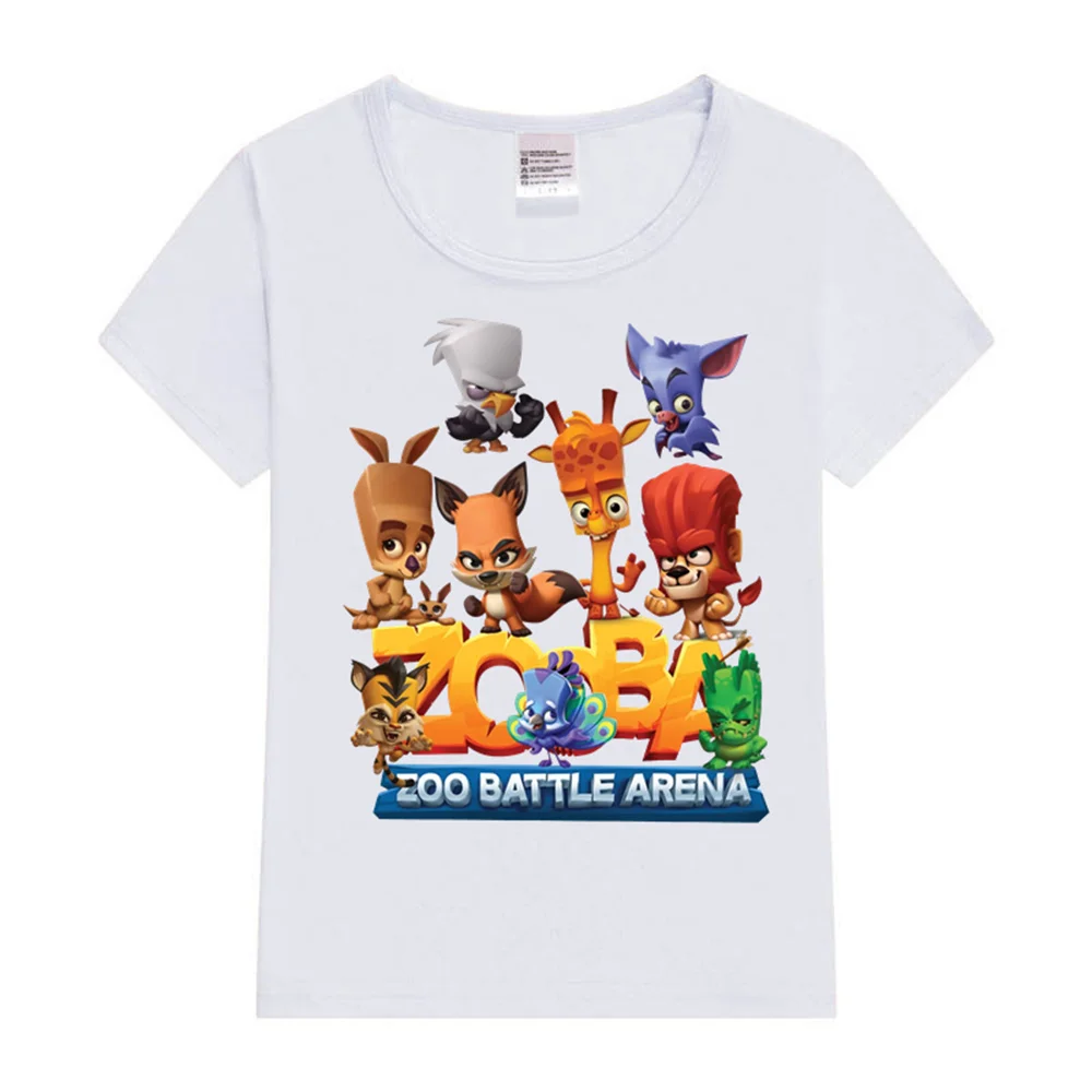 Camiseta Zooba-Battle Arena infantil, linda camiseta gráfica, tops de manga curta, camisetas de desenhos animados para meninos e meninas, Y2K, feliz, verão