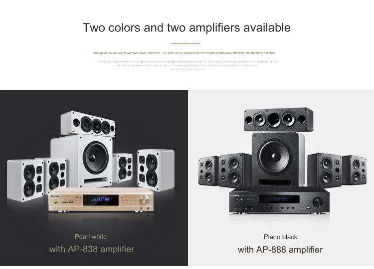 新型H5ホームシアターオーディオキット ラッカー仕上げ プライベートシネマスピーカー サブウーファー ピアノブラック ピアノブラック ホームシステム 5.1/7.1 木製