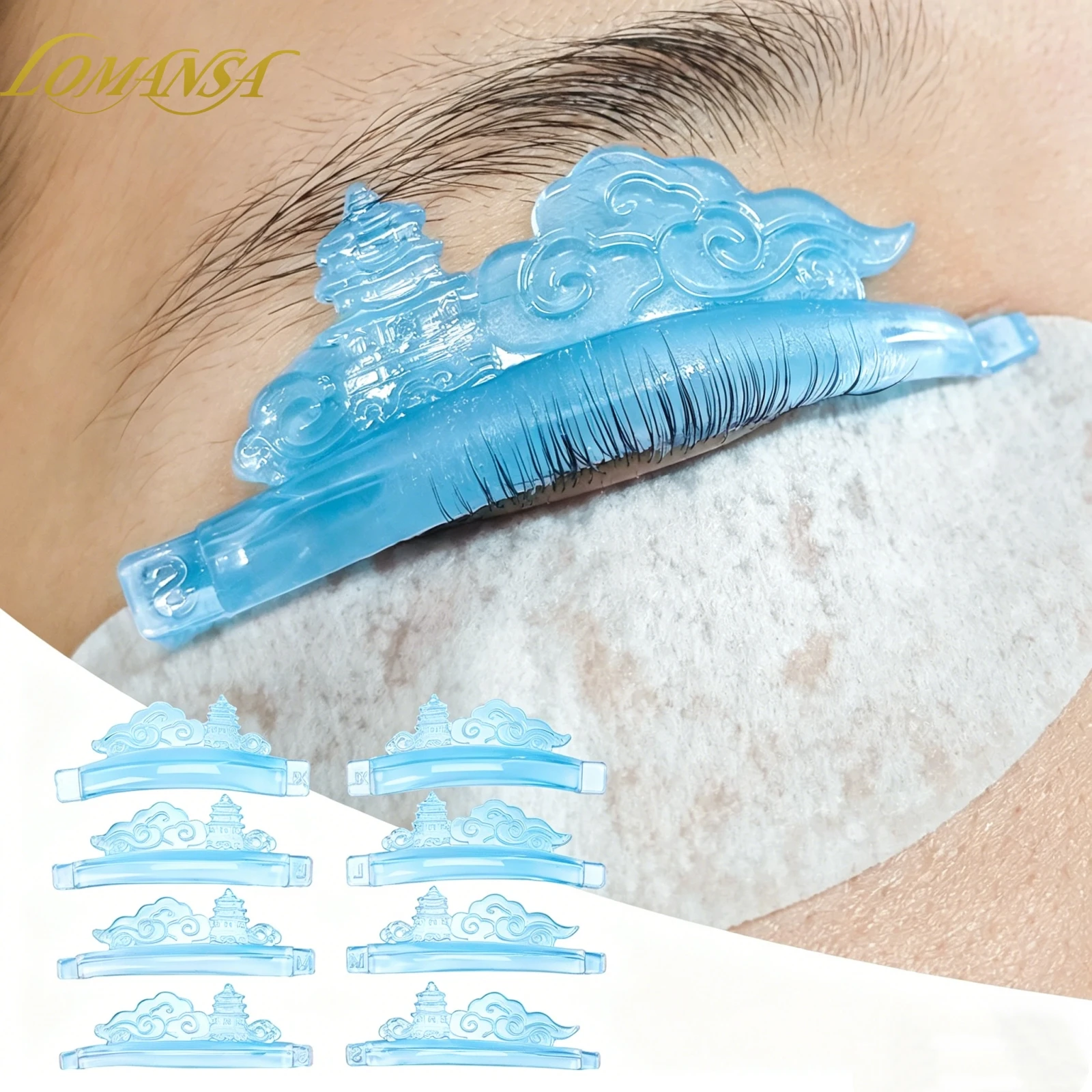 Lomansa Lash Lift Rods Korean Lash Lift Pad With Pagoda Shape Soft Eyelash Lift Shields For Flat and Straight Lashes Makeup Tool