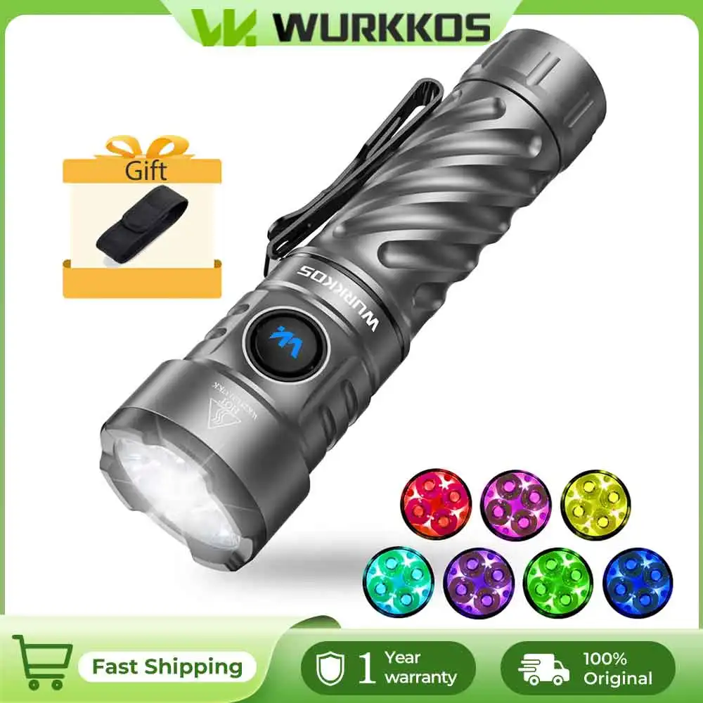 

Фонарь Wurkkos TS26 RGB, 3400 лм, перезаряжаемый через USB-C, портативный, профессиональный, для активного отдыха, с магнитной торцевой крышкой, 21700