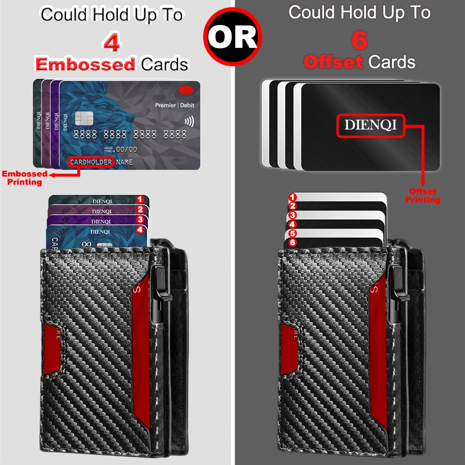 Herren Pop-Up Geldklammer Geldbörse RFID-Schutz Automatischer Kreditkartenhalter Schlanke Minimalistische Geldbörse mit mehreren Kartenfächern Kartenetui – Detail 5