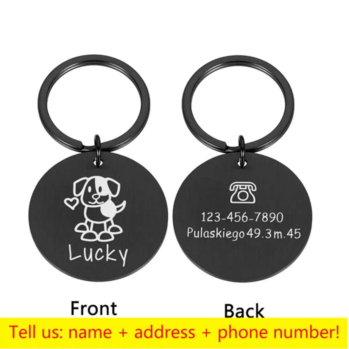 Customized Pet Brand, Stainless Steel Dog Tag, Engraved Collar, ID Tag, Name, Phone Number, Anti Loss Tag, Cat Birthday Gift, SA view 3