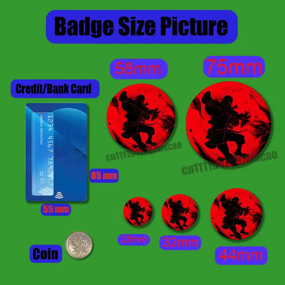 For Team Fortress 2 TF2 Pin Case DIY Insignia Badge Emblem Round Brooch Button Hat Cap Laser Film