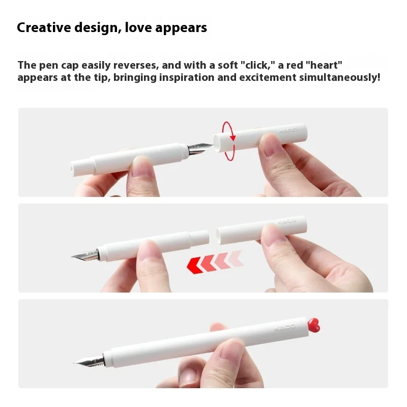 

KACO оригинальная перьевая ручка для каллиграфии FIRST, стандартный наконечник EF, креативная вращающаяся крышка для ручки, портативный сменный мешок для чернил, канцелярские принадлежности