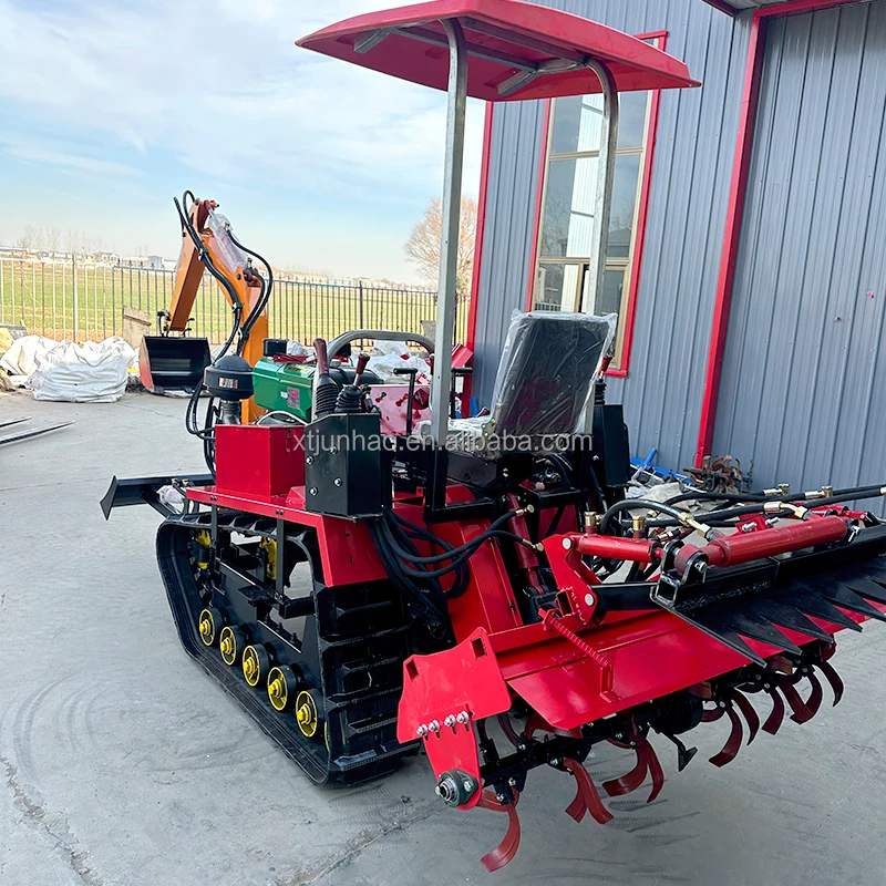 High Productivity Diesel Version Ride-on Crawler Tiller New Model Rotary Tiller Factory Direct Sales