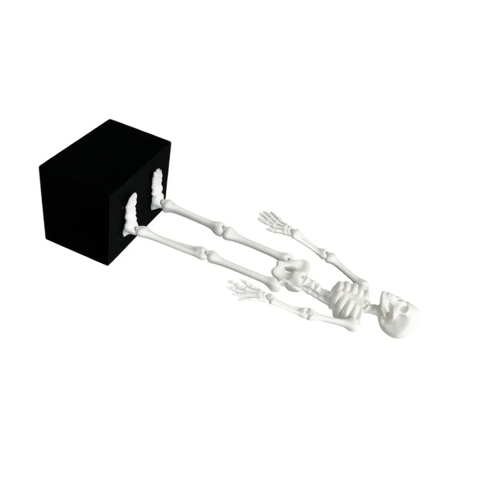 Dancing Skeleton Figure for Aquariums with Built In Air Diffuser Function White Plastic Construction 21cm Height