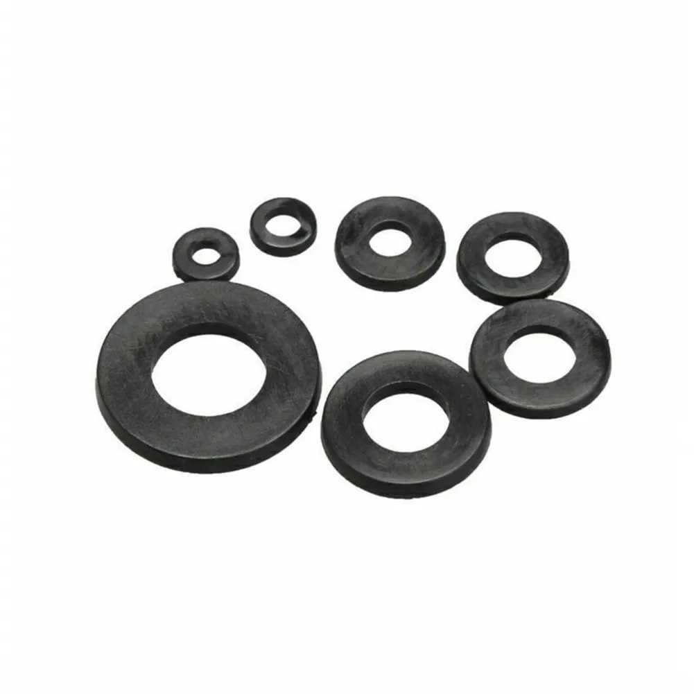 Black Flat Washer Buffer O Ring Packer Seal Sink Tap Accessory Bath Elements Nylon Plumbing Brand New Suitable