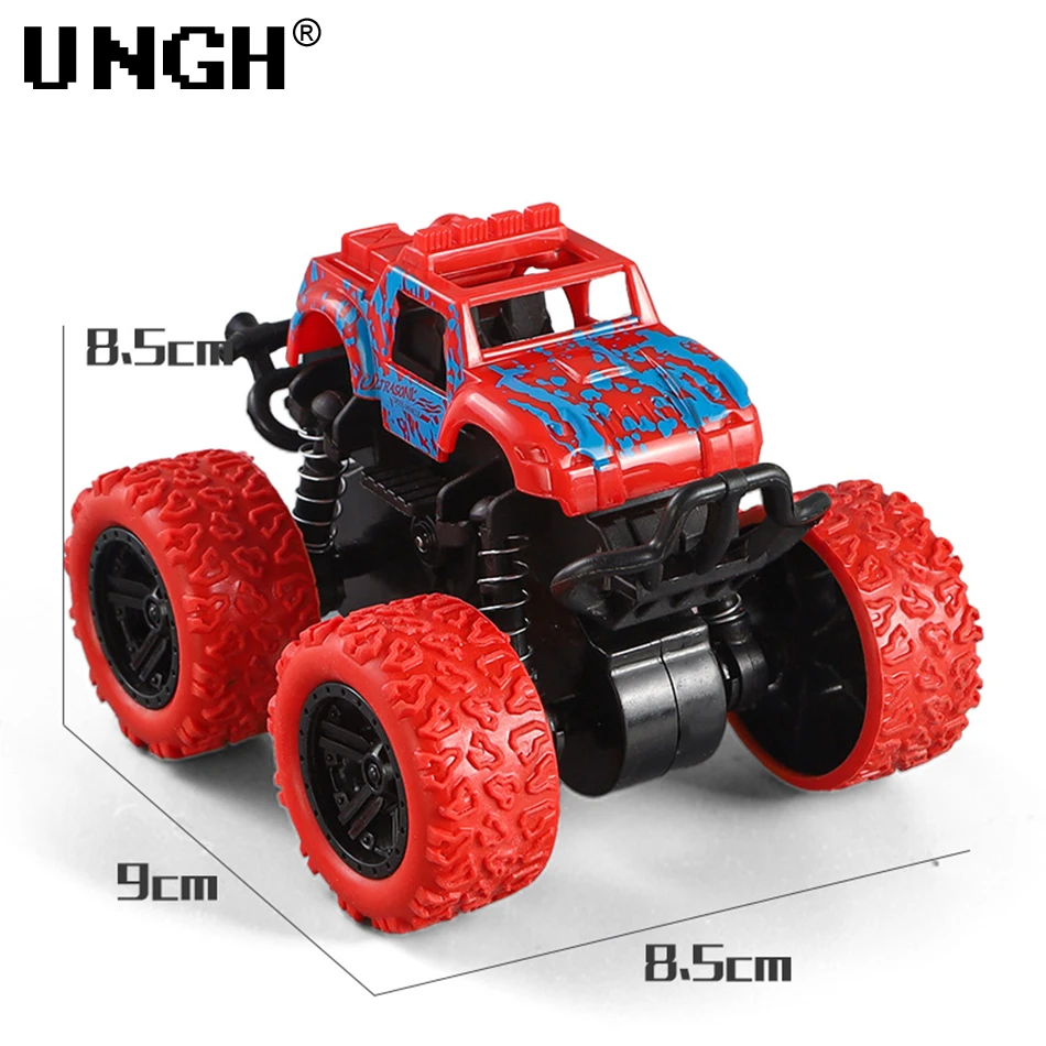 UNGH Pull Back Four-wheel Drive off-road Vehicle Stunt Dump Car Inertia Car Boy Toy Car Pull Back car for Children toys