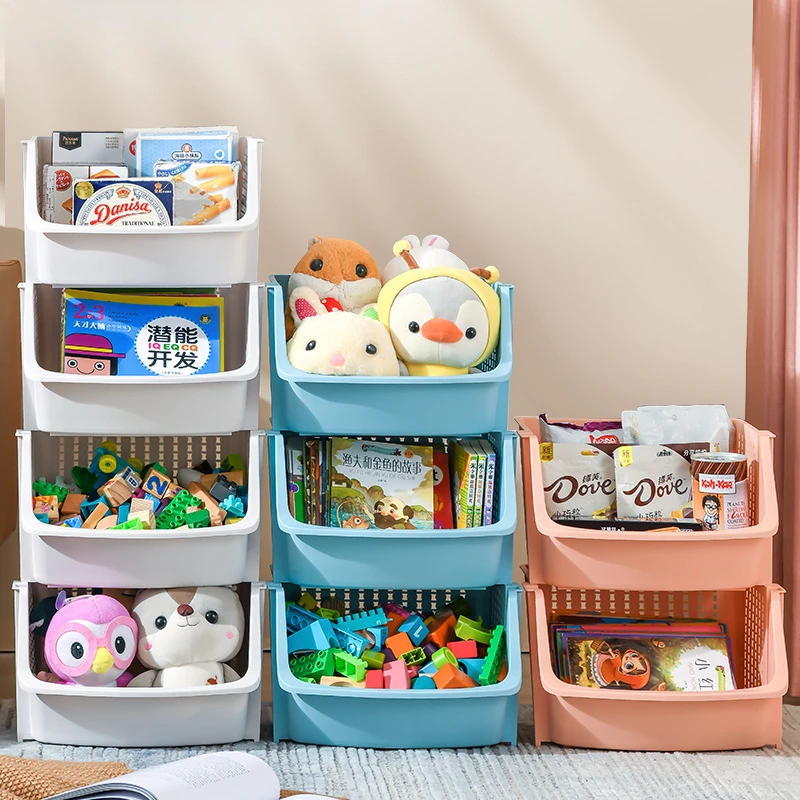 Rack de armazenamento de brinquedos infantis, armário de armazenamento de livros de bebê, estante ilustrada para livros domésticos, prateleira multicamadas de lanches