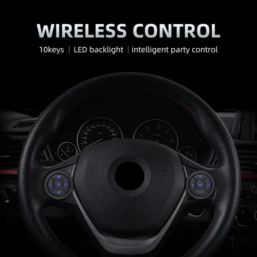 Imagen 2 del producto Botón de volante multifunción de 10 teclas, control remoto inalámbrico, medios para Control remoto en el volante del coche