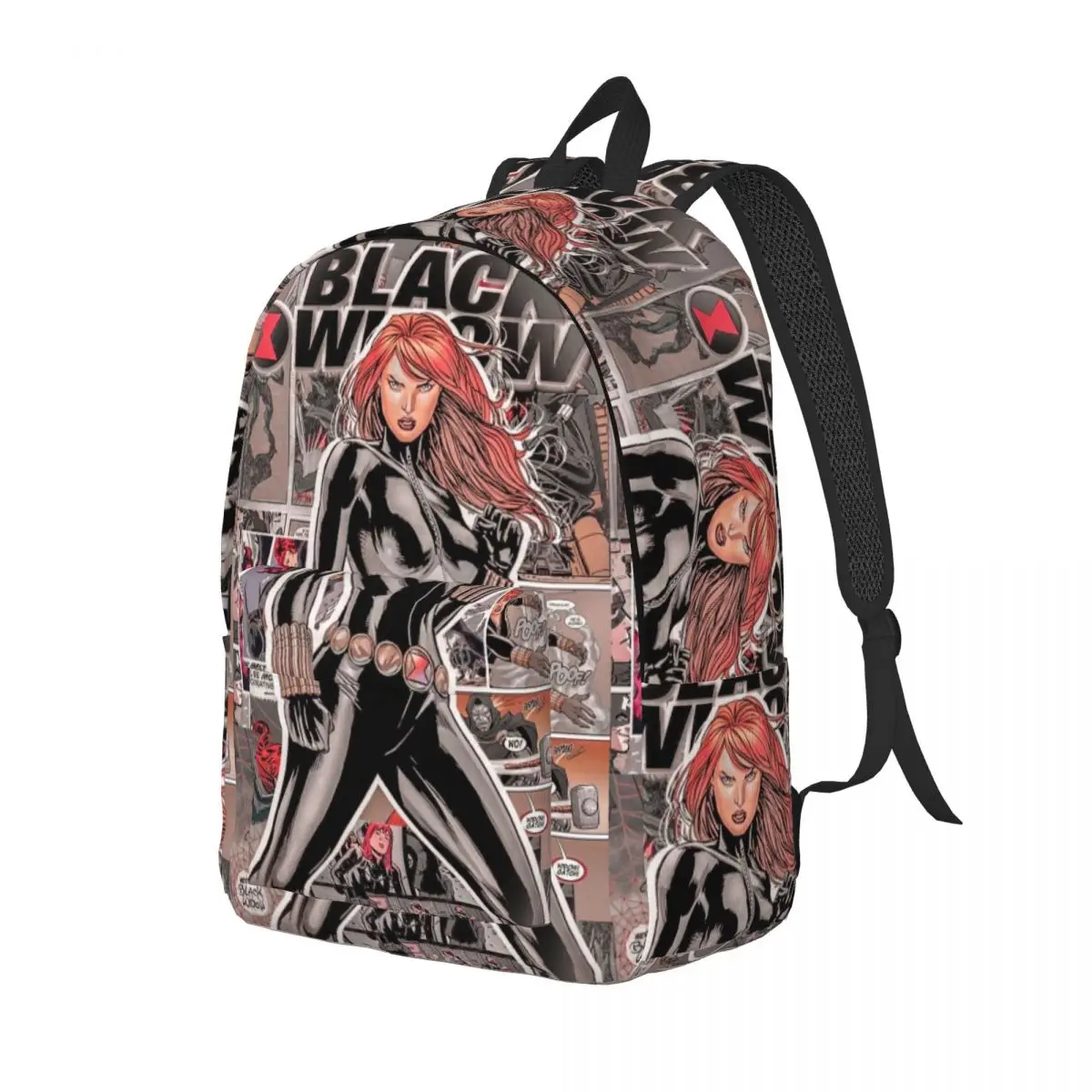 Custom Natasha Superher   Black Widow Canvas Backpack for Men Women Water Resistant School College Bag Printing Bookbag