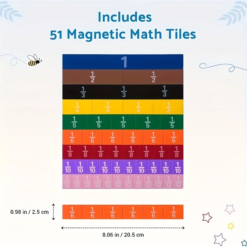 Magnetic Fraction  Math Toy Primary School Early Education Learning Supplies   Educational Toys For Children Gift