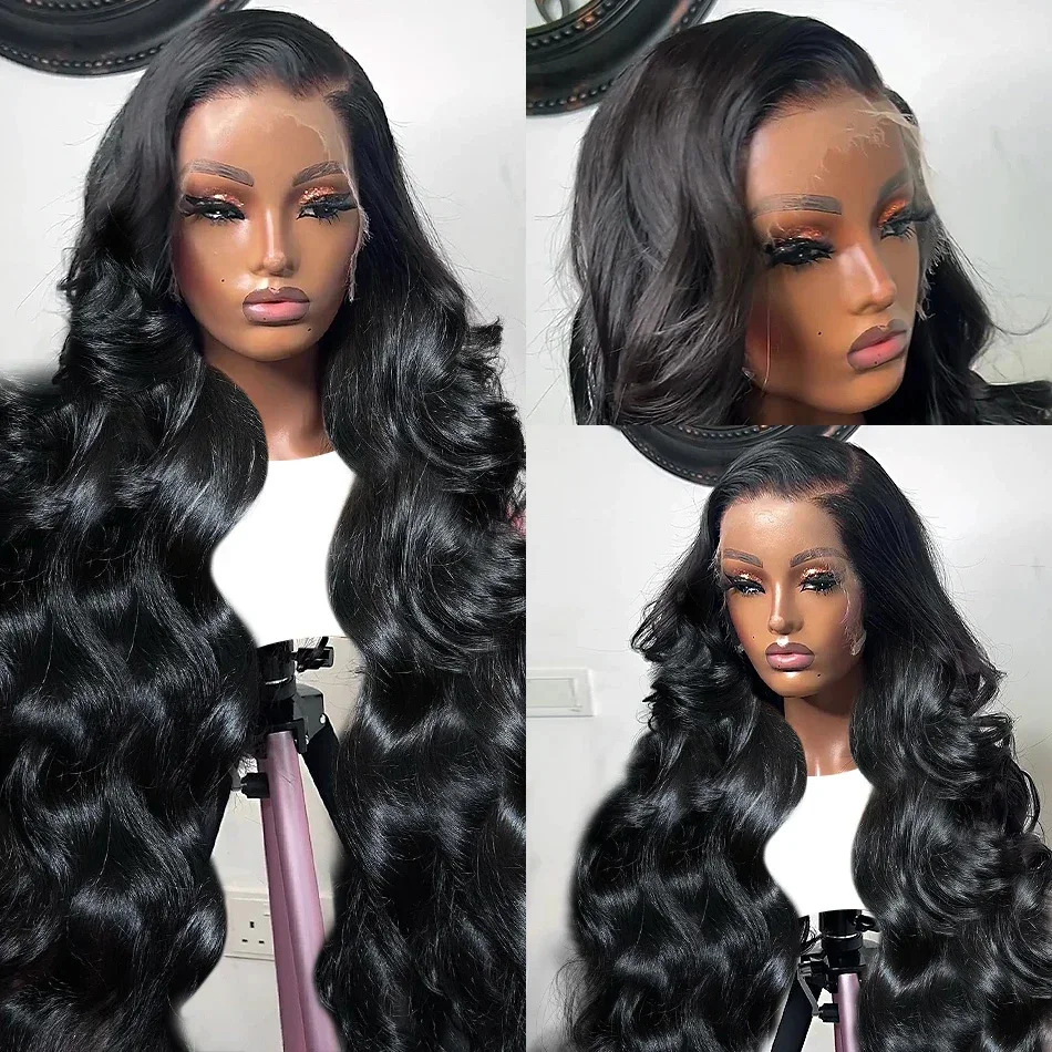 250 Density 40 Inch 13x6 HD Transparent Lace Frontal Wigs Body Wave Human Hair 13x4 Lace Front Wig Closure wig For Black Women