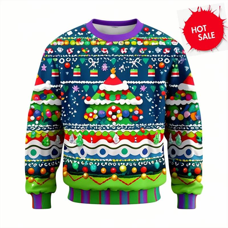 

Christmas Sweater Novelty Christmas Sweaters Men And Women 3d Print Pullover New In Hoodies & Sweatshirts Kids Long Sleeve Tops