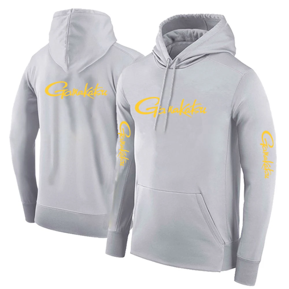 2024 Gamakatsu Fishing New Printing Men Spring and Autumn Style Solid Color Pullover Hoodies Loose Fashion Clothing Hooded Tops