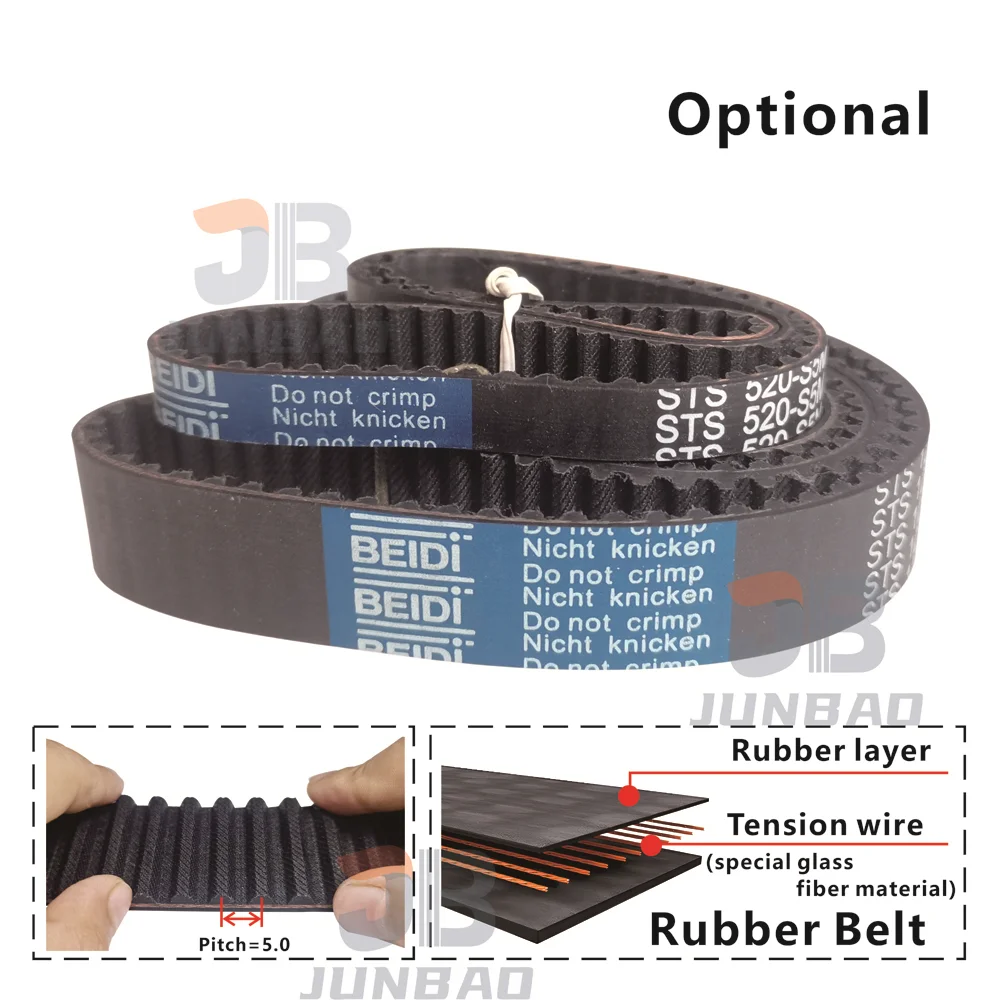 180-425mm S5M Timing Belt model 180/185/190/195/200/205/210/215/220-S5M to 230-S5M Synchronous toothed belt for DIY/CNC/Printer