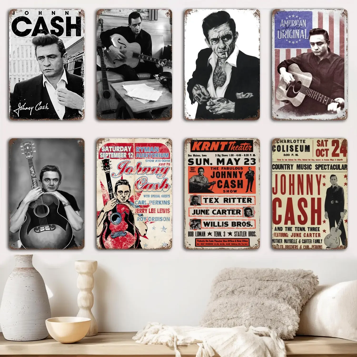 johnny cash Metal Signs wall decor Vintage Tin Signs Captain Metal Poster Decor for Bar Pub Club Wall Decoration