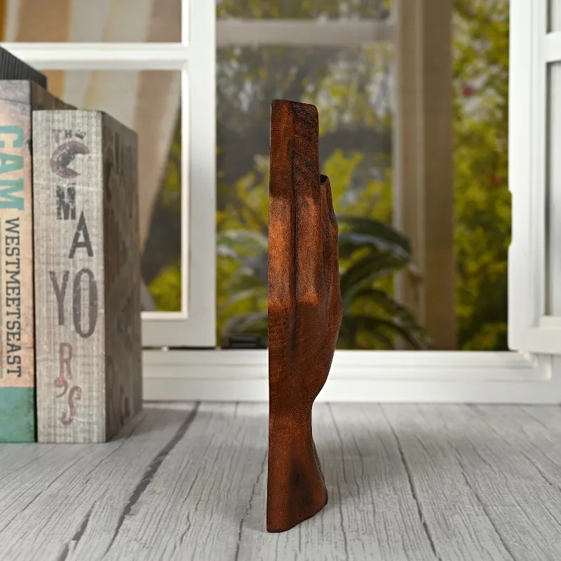 الإبداعية الخشب الصلب عيد الأم على شكل قلب تمثال غرفة المعيشة المنزلي سطح المكتب ديكور هدية #4