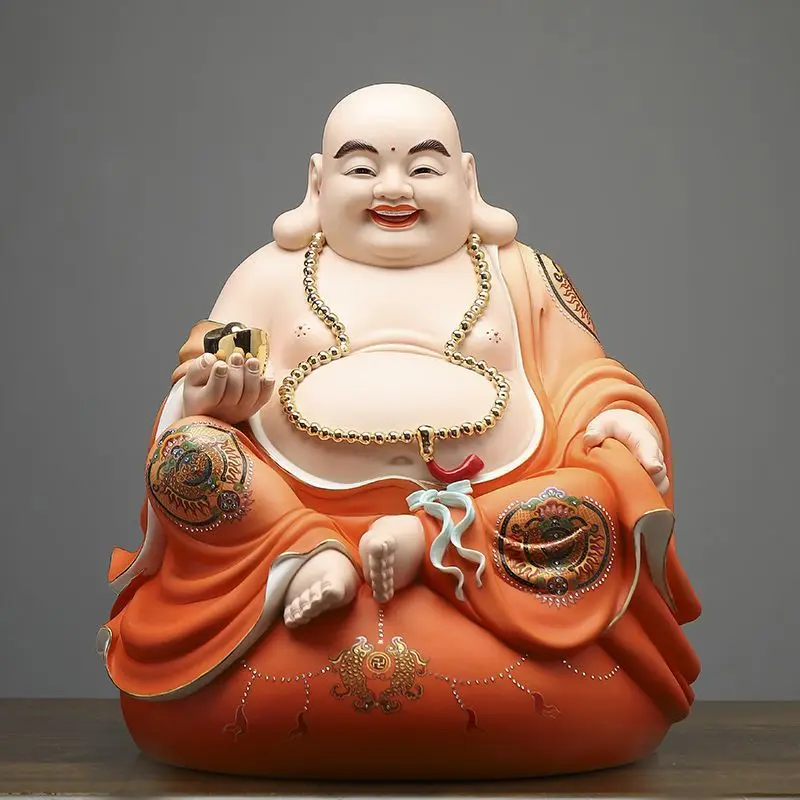 

Large Maitreya Buddha Bodhisattva Ceramic Buddha Statue Office High-end Gift Ornament