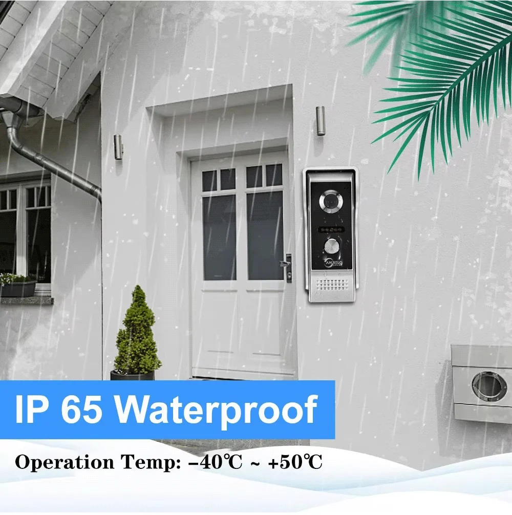 7 Inch Video Intercom System Outdoor Metal Doorbell Waterproof Cold Resistan Video Door Phone for Home Night Vision Lock Unlock