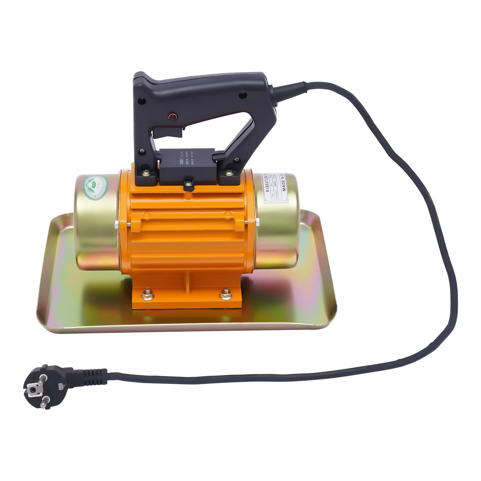Vibrateur à béton électrique 250W, machine vibrante portative à plaque plate pour béton, outil de lissage de surface de ciment 3500 tr/min avec châssis en fer, prise EU 220V