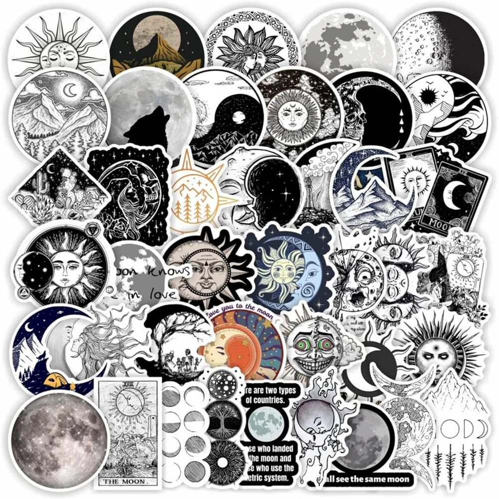 

10/30/50PCS Gothic Moon Witch Graffiti Stickers Cute Travel Skateboard Suitcase Guitar Luggage Laptop Sticker Decal Kids Gift