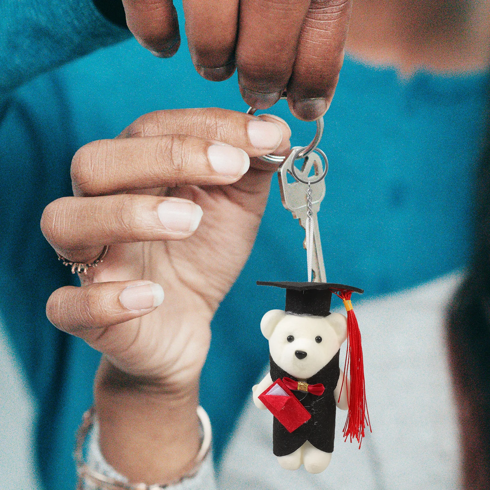 Breloczek Niedźwiedź Absolwent, Brelok Niedźwiedź Doktor, Zawieszka do Torby, Dekoracja na Plecak, Bagaż, Upominki na Przyjęcie Absolwentów, Prezent