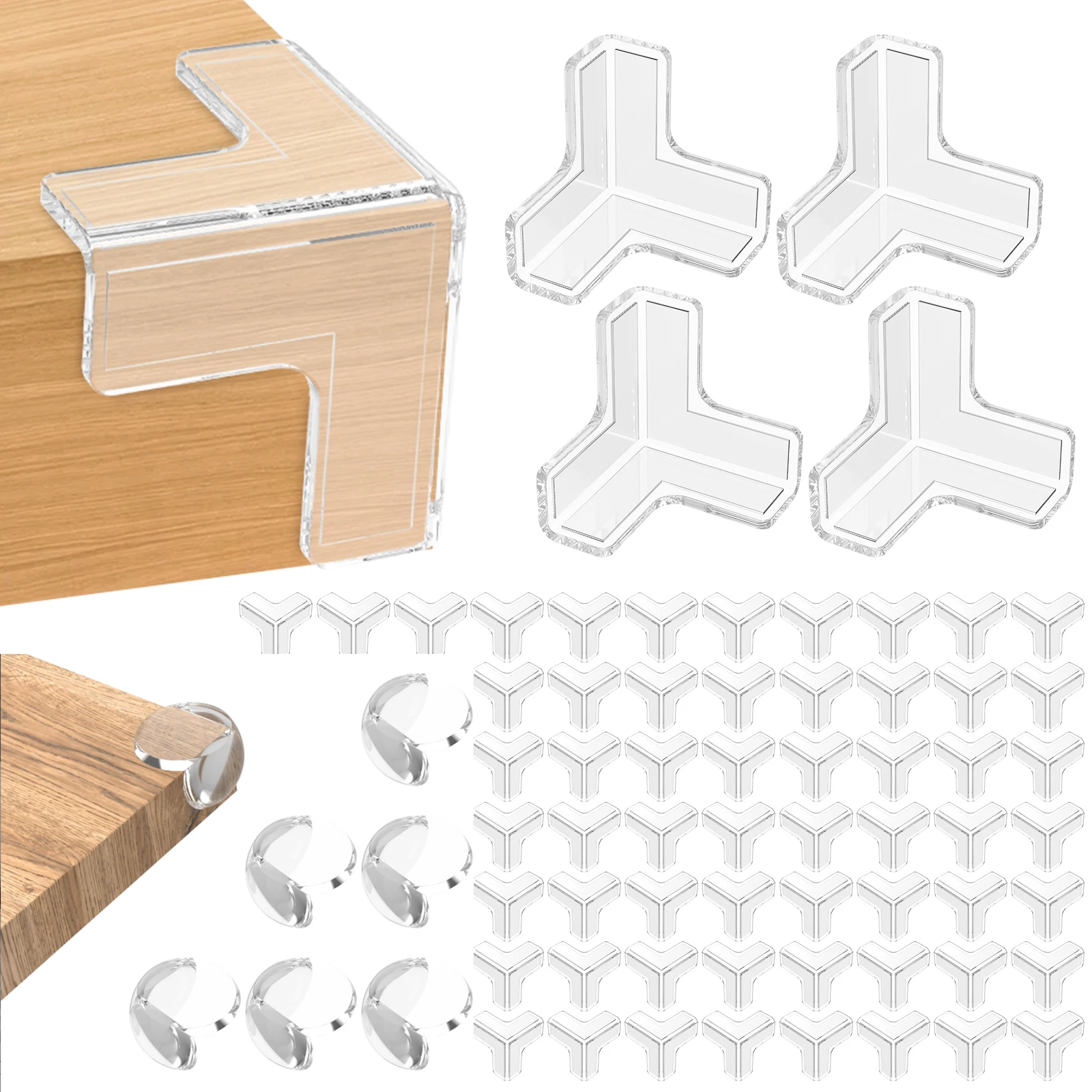 

24/48/100Pcs Baby Safety Corner Silicone Protector Table Soft Transparent Children Anti Collision Corner Edge Protection Guards