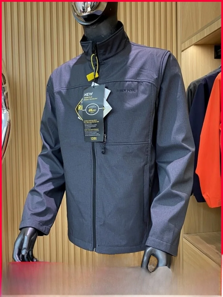 

Men's Outdoor Lightweight Casual Fce Lined Stand Collar Soft ell Jaet Windproof Water Repellent Autumn Winter Coat