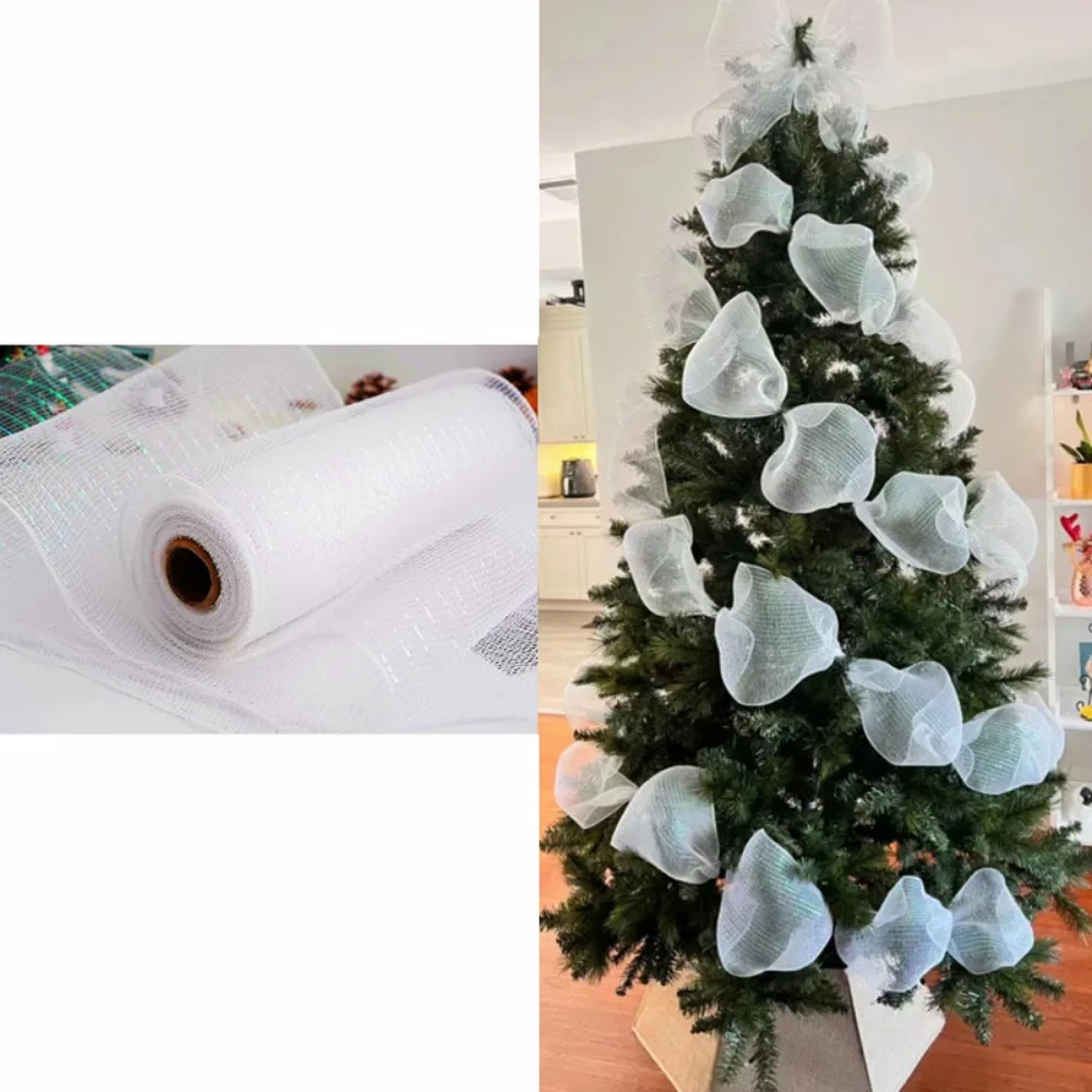 لامعة عيد الميلاد الديكور شبكة الشريط DIY الحرفية الملونة شجرة عيد الميلاد الشريط اليدوية 26 سنتيمتر عيد الميلاد التفاف الشريط هدية حزمة #1