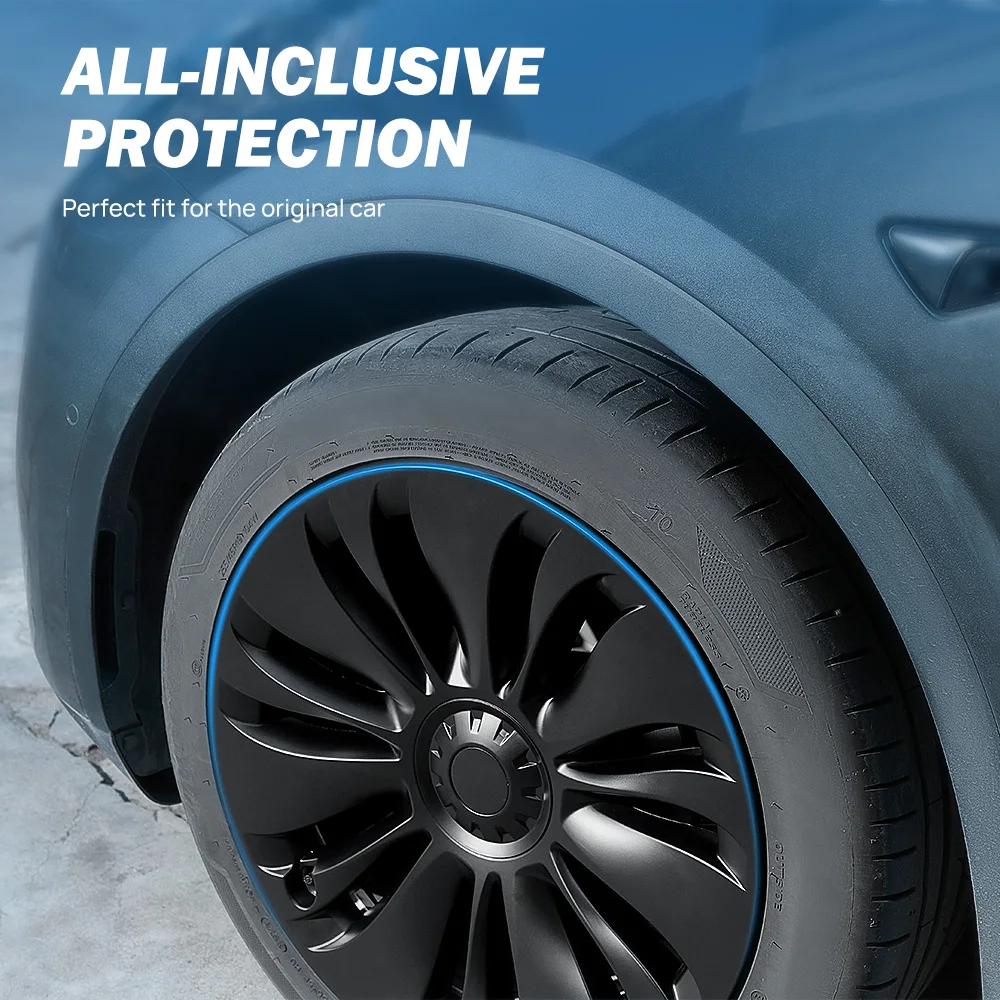 1pcs Wheel Cover 18 19 INCH Hubcap For Tesla Model Y For Tesla Model 3 Car Replacement Full Hub Cap Auto Exterior Accessories