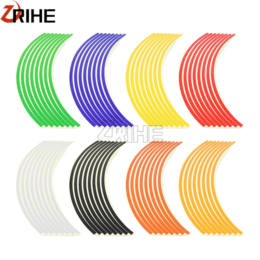 Universal borde de la rueda de la motocicleta pegatina reflectante Moto bicicleta etiqueta para Honda YAMAHA SUZUKI BMW BENELLI KAWASAKI KTM