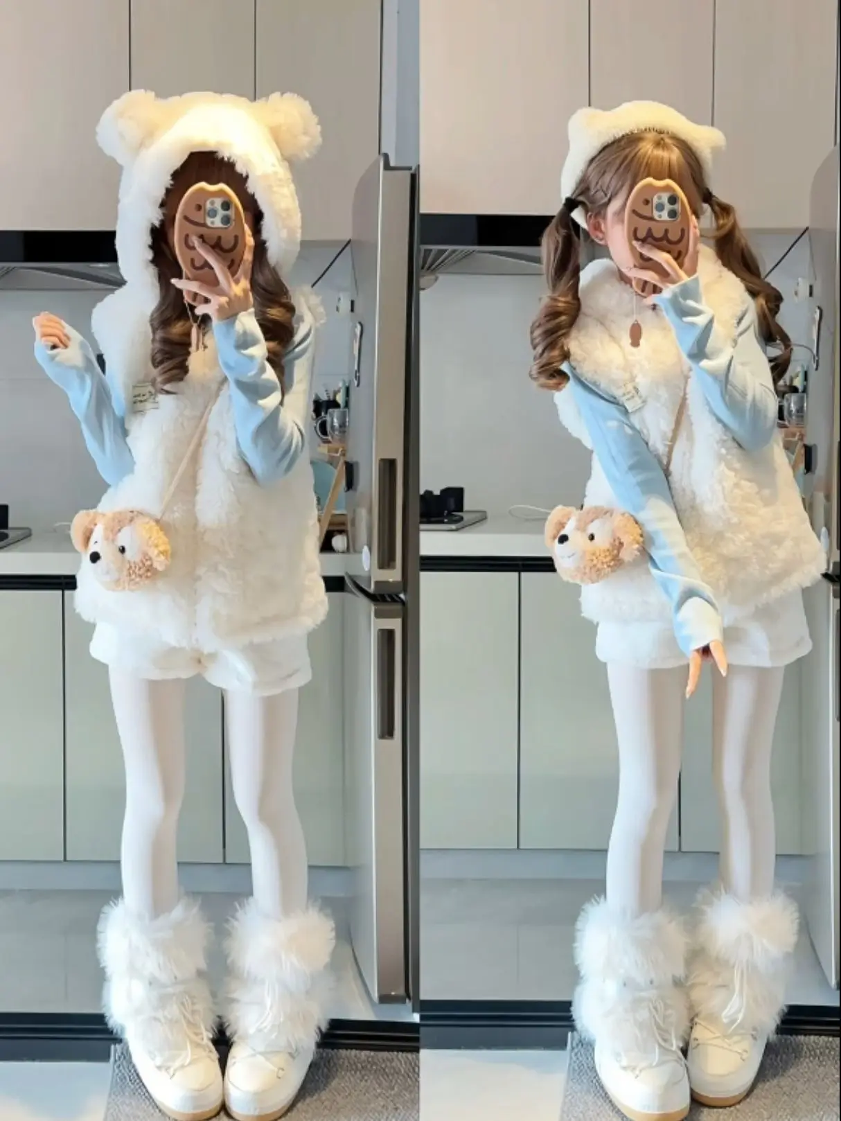 

Женская хлопковая куртка Sweet Sle с капюшоном, утепленная флисом, с дизайном в виде медвежьих ушей, зимняя верхняя одежда