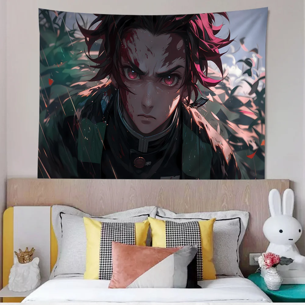 D-Demon S-Slayer Cartoon Tapestry Art Science Fiction Room Home Decor Wall Hanging Sheets