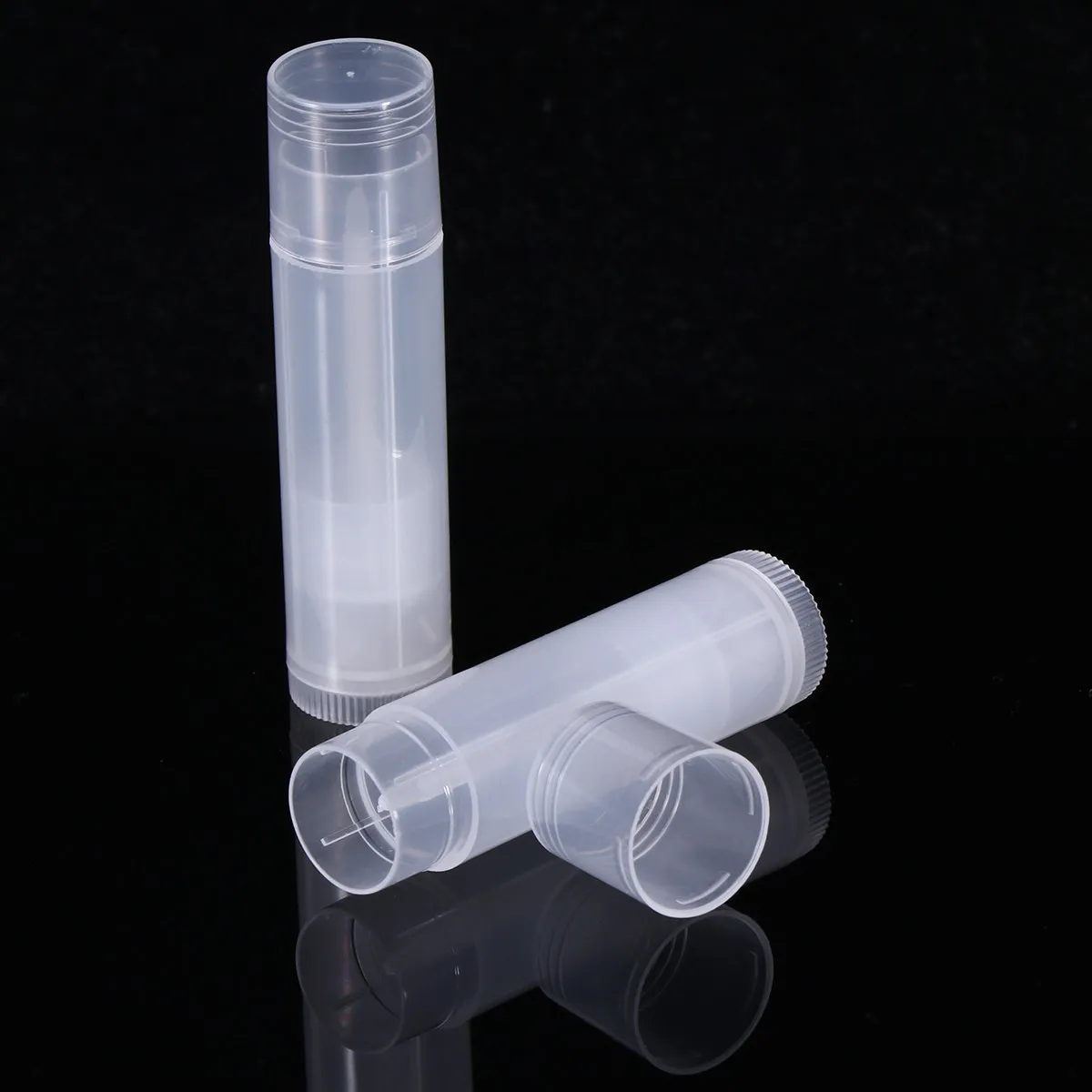 25Pcs Clear 5.5ml Empty Lip Balm Tubes with White Caps for DIY Lipstick Gloss Cosmetics Crafting Travel Purse Friendly Visible