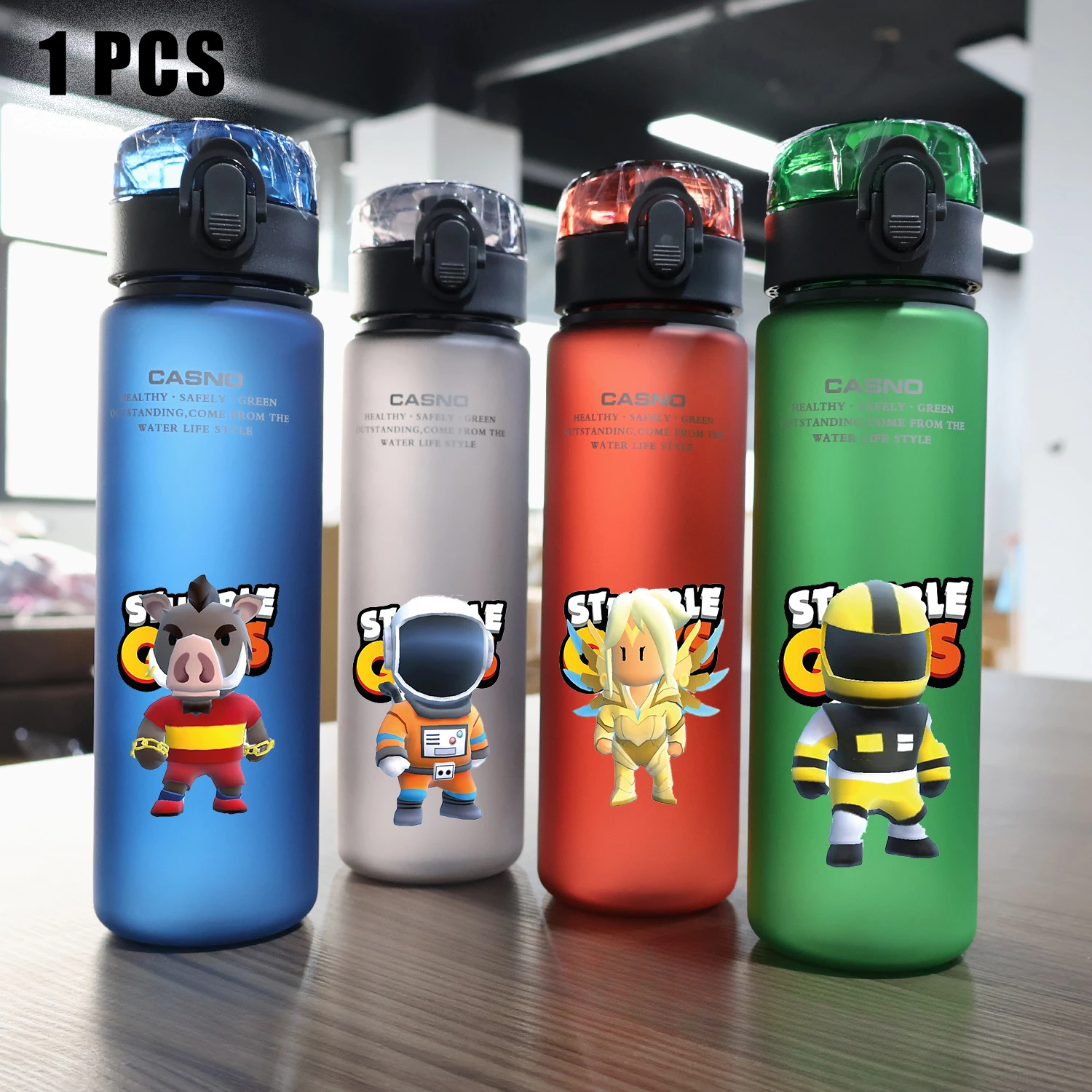 560ml Game Stumble Guys Water CupPeripherals Cute Banana Person Fire Dragon Portable Flip Top Drinking Bottle Coffee Cup Gift