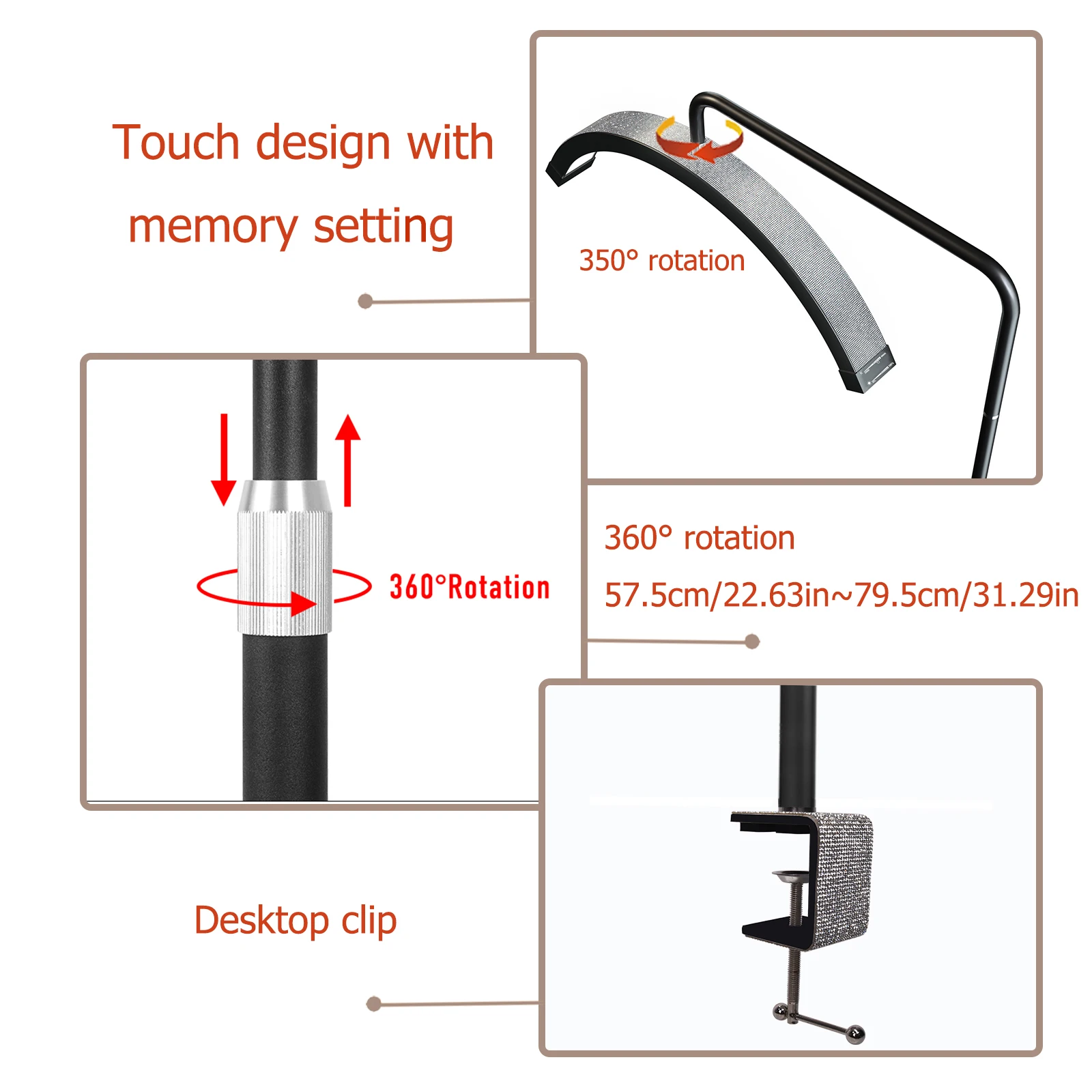 Imagem -03 - Fusitu Half-moon Desktop Led Video Light Luz de Preenchimento para Salão de Beleza Maquiagem Live Streaming Bedside Ft-y11 40w