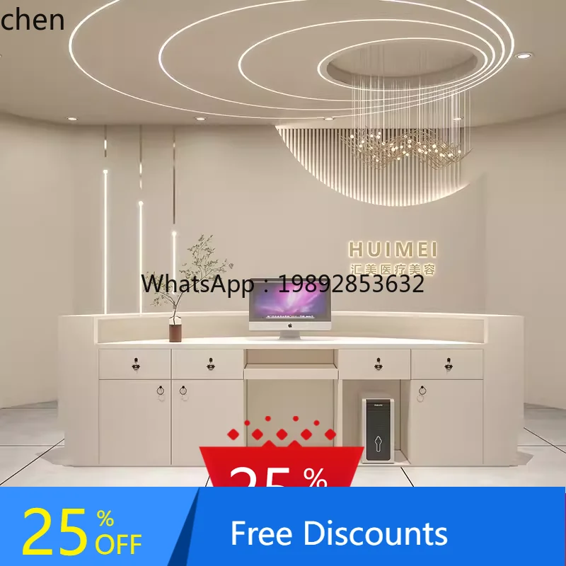 AA Beauty salon cashier clothing store bar counter simple modern light luxury front desk company reception desk
