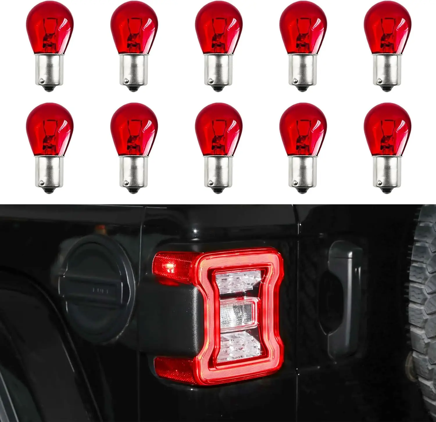 

10PCS Car 1156 Turn Signal Light, Automotive Brake Light, P21W 1141 S25 High Brightness Light Bulb, Car Accessories Single Conta