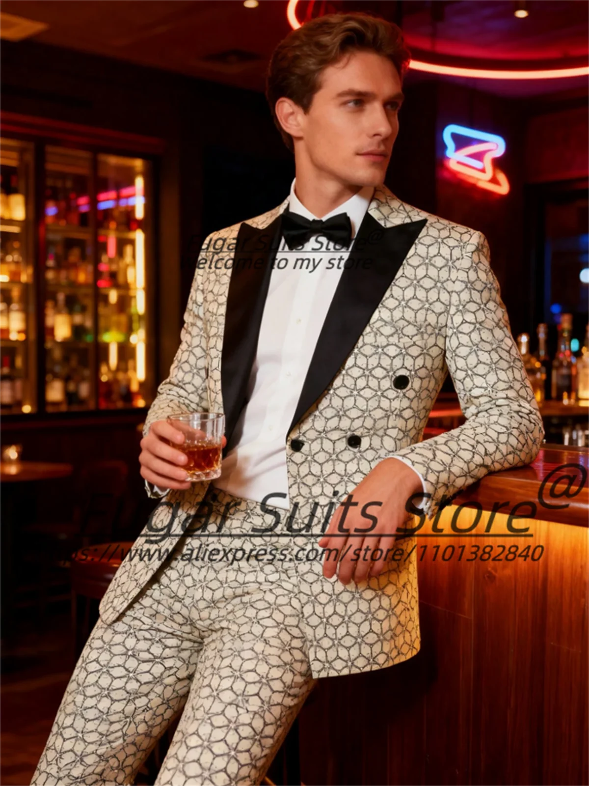 

Fashion Handsome Groom Wedding Tuxedos Customized Slim Fit Peak Lapel Men Suits Male Prom Blazers 2 Pieces Sets Costume Homme
