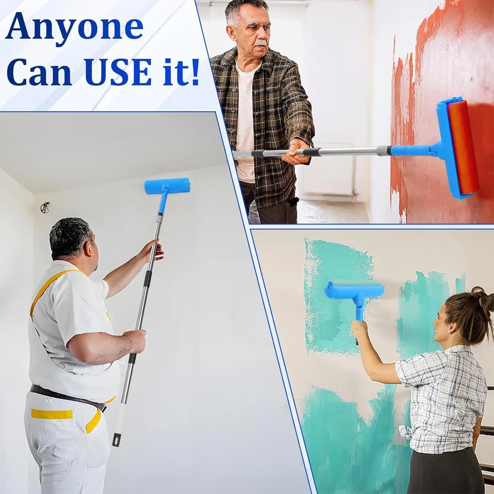 Paint Roller Kit No Drip Applicator With Shield 10 Inch House Painting Wall Paint Roller For Home Kitchen Bathroom Living Room
