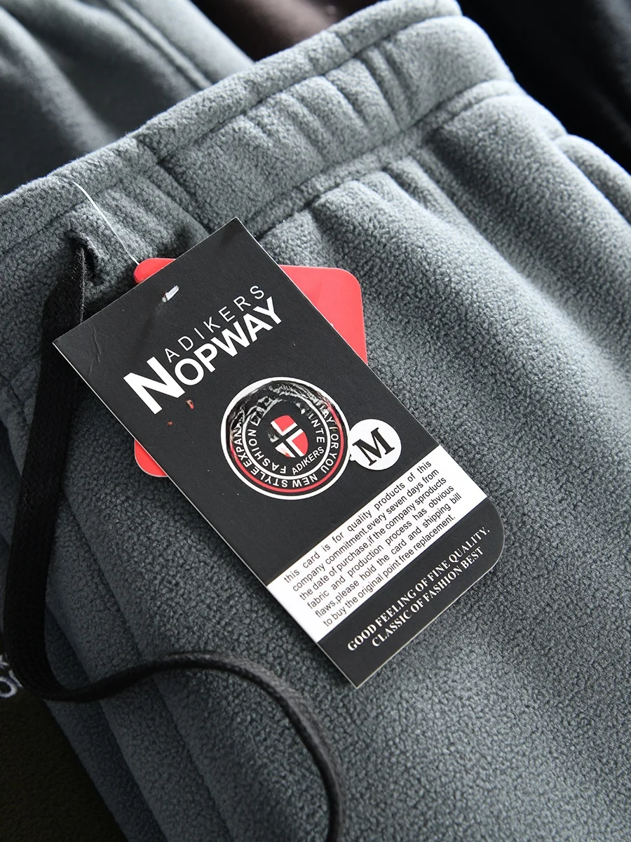 Thickened Double-Sided Fleece Winter Sports Casual Drawstring Sweatpants Youth Popular Straight Leg Long Pants for Men
