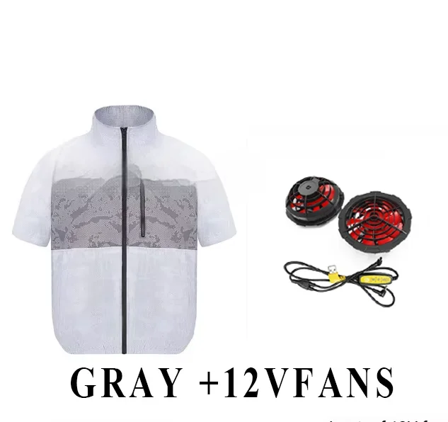 Portable Cooling Jacket With 2 Fans, 360° Circulating Refrigeration Summer Work Clothes, Battery Not Included